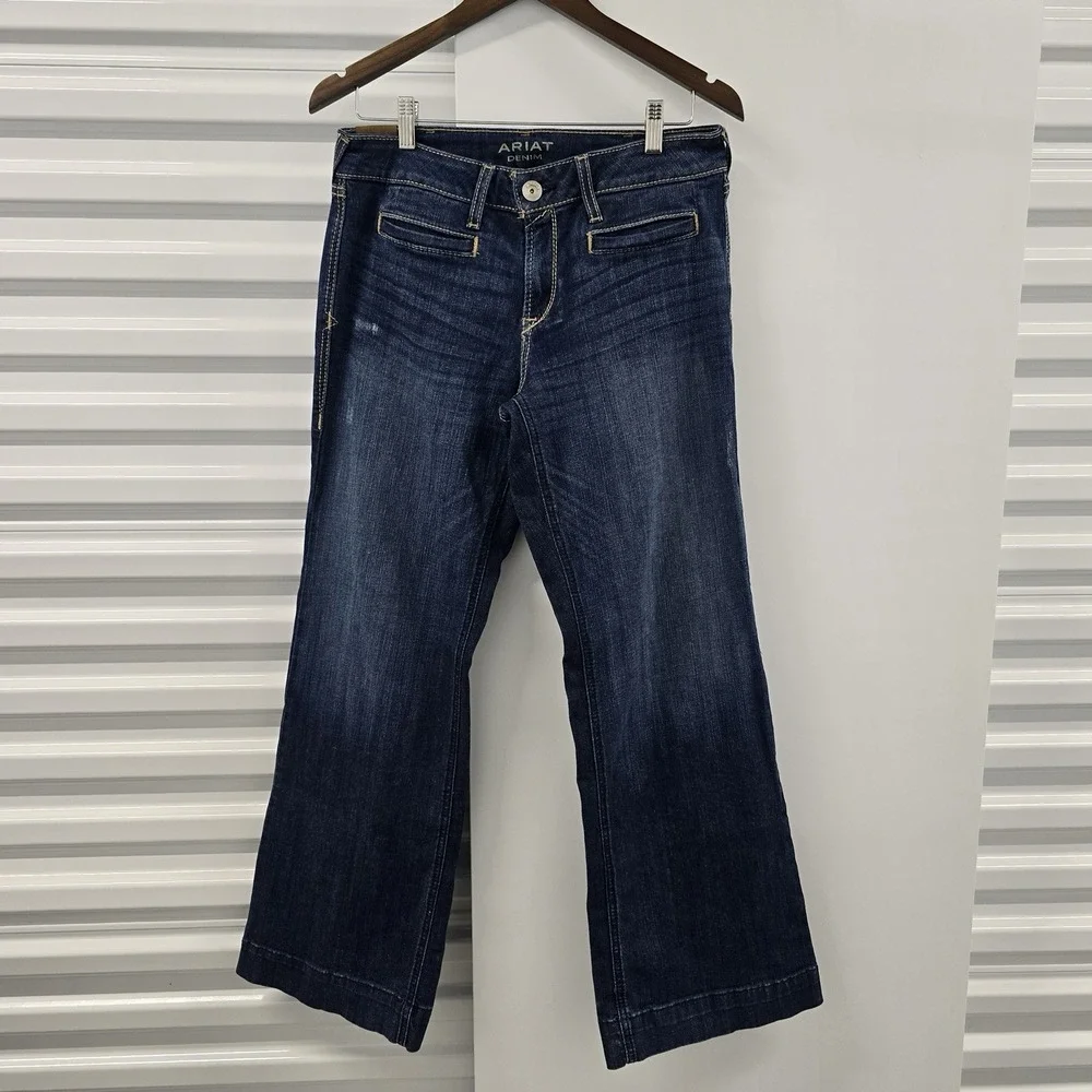 Ariat Denim Trouser Jeans Women's 32x27 Dark Wash Bootcut Stretch Western